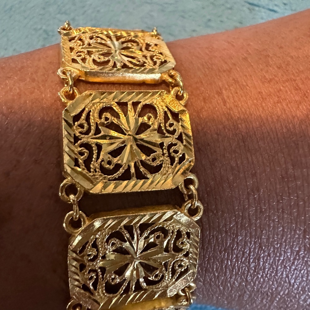 24k solid gold large bracelet - Picture 2 of 6